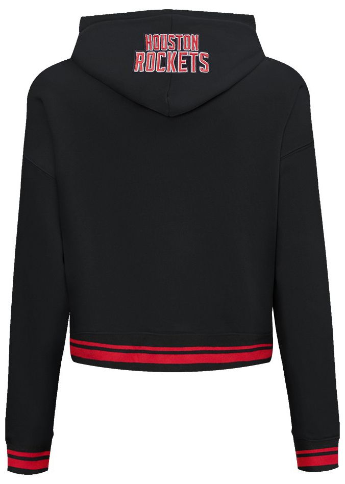 Pro Standard Women's Houston Rockets Black Script Tail Rib Cropped Fleece Pullover Hoodie product image