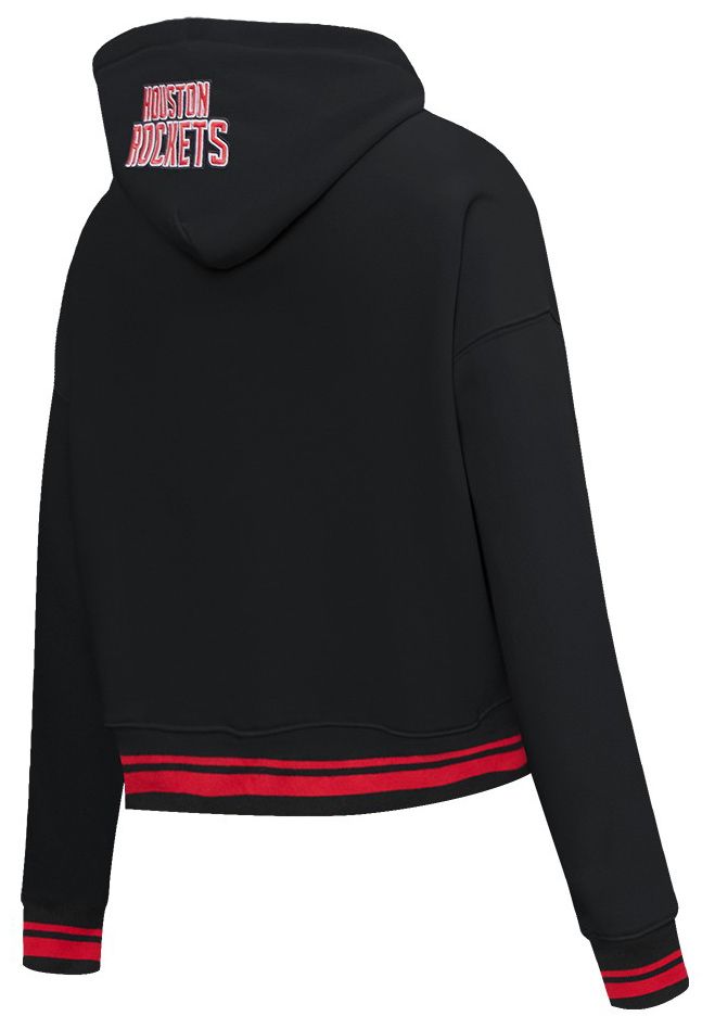 Pro Standard Women's Houston Rockets Black Script Tail Rib Cropped Fleece Pullover Hoodie product image