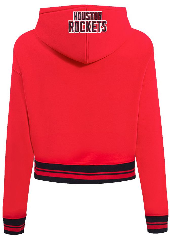 Pro Standard Women's Houston Rockets Red Script Tail Rib Cropped Fleece Pullover Hoodie product image