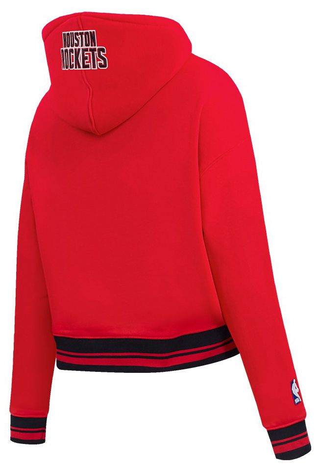 Pro Standard Women's Houston Rockets Red Script Tail Rib Cropped Fleece Pullover Hoodie product image