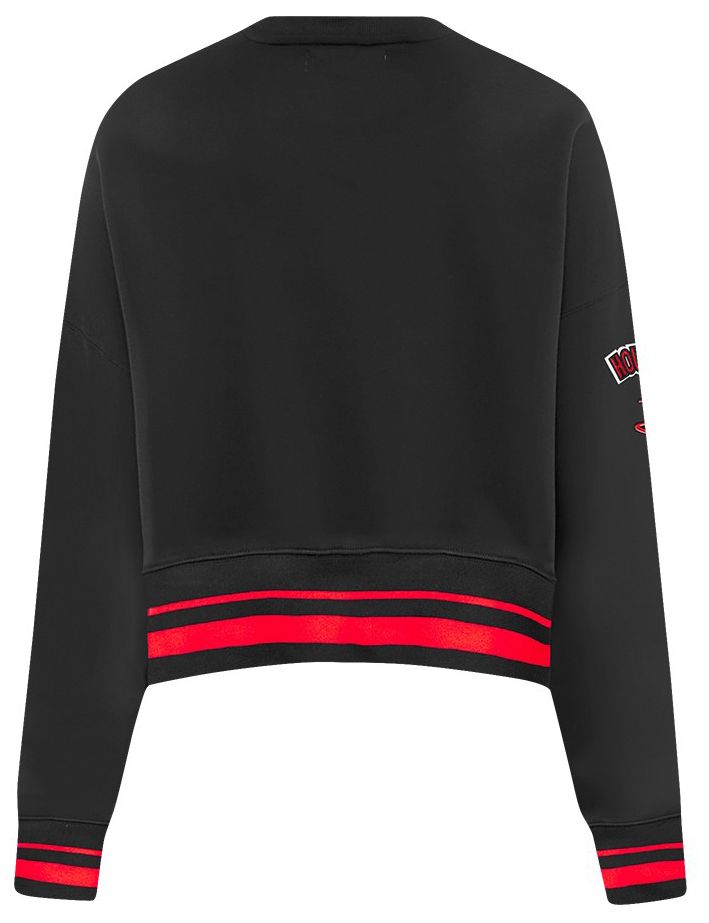 Pro Standard Women's Houston Rockets Black Mash Up Rib Fleece Crewneck Sweatshirt product image