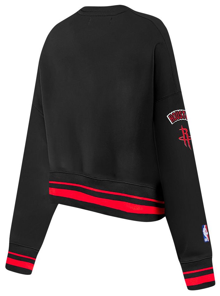 Pro Standard Women's Houston Rockets Black Mash Up Rib Fleece Crewneck Sweatshirt product image