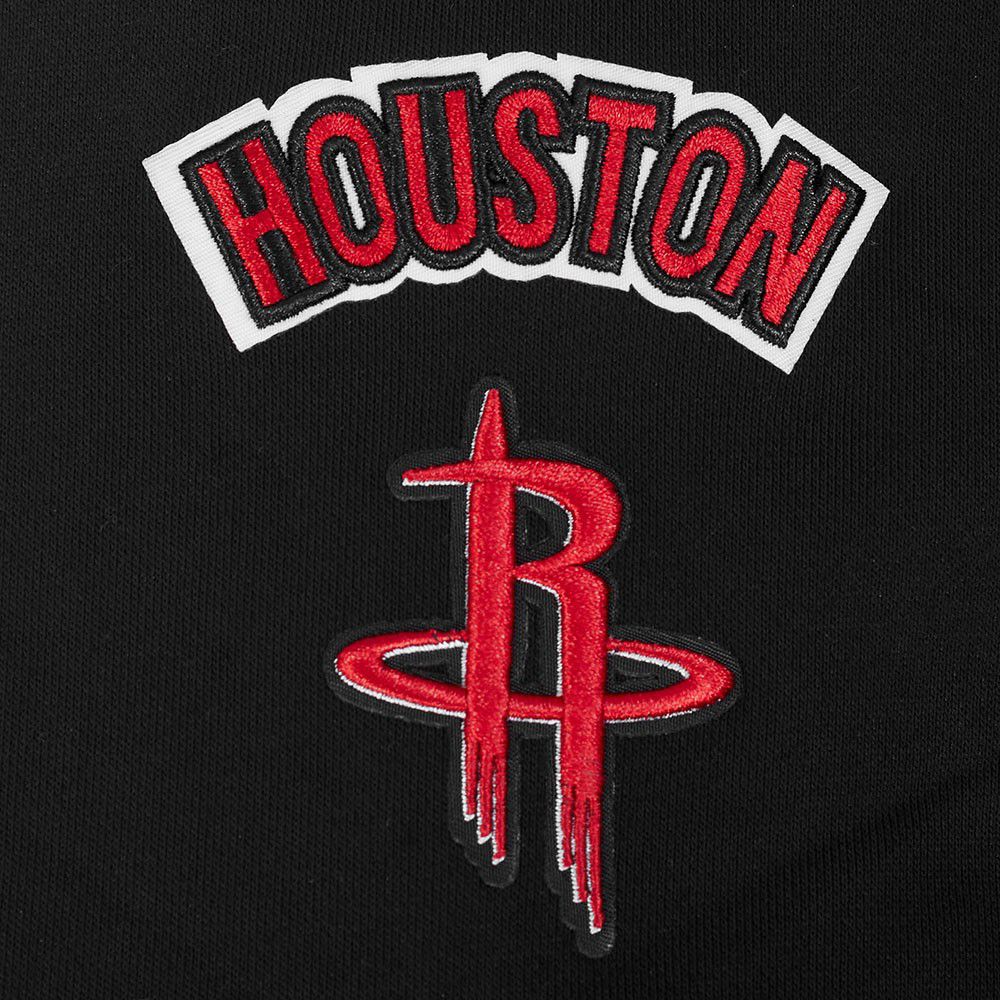 Pro Standard Women's Houston Rockets Black Mash Up Rib Fleece Crewneck Sweatshirt product image