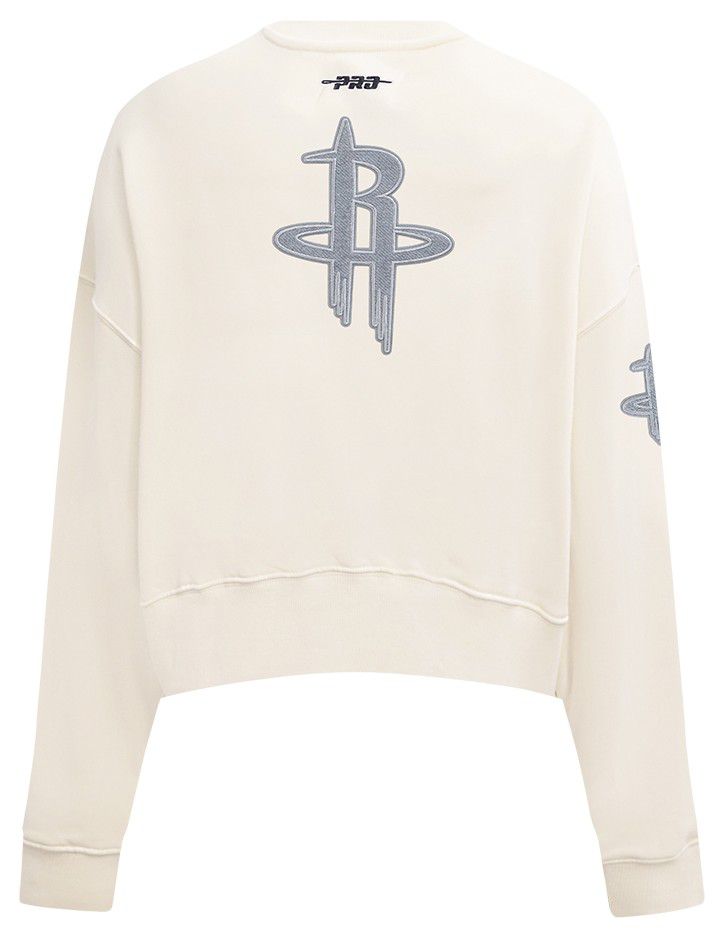 Pro Standard Women's Houston Rockets Off White Reverse French Terry Crewneck Sweatshirt product image