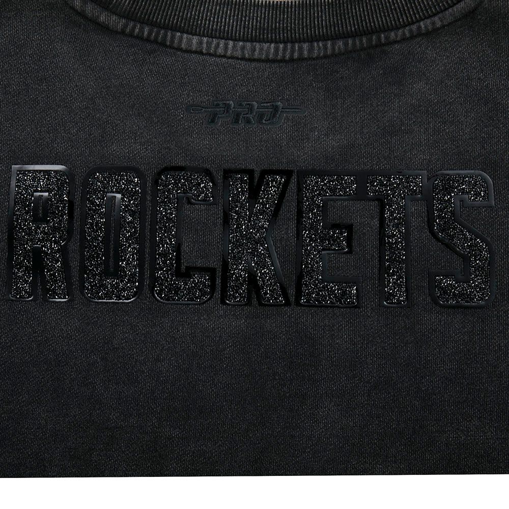Pro Standard Women's Houston Rockets Black Crystalline Crewneck Sweatshirt product image