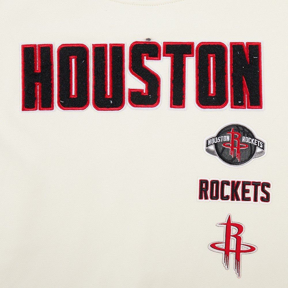 Pro Standard Women's Houston Rockets Off White Retro Classic Fleece Crewneck Sweatshirt product image
