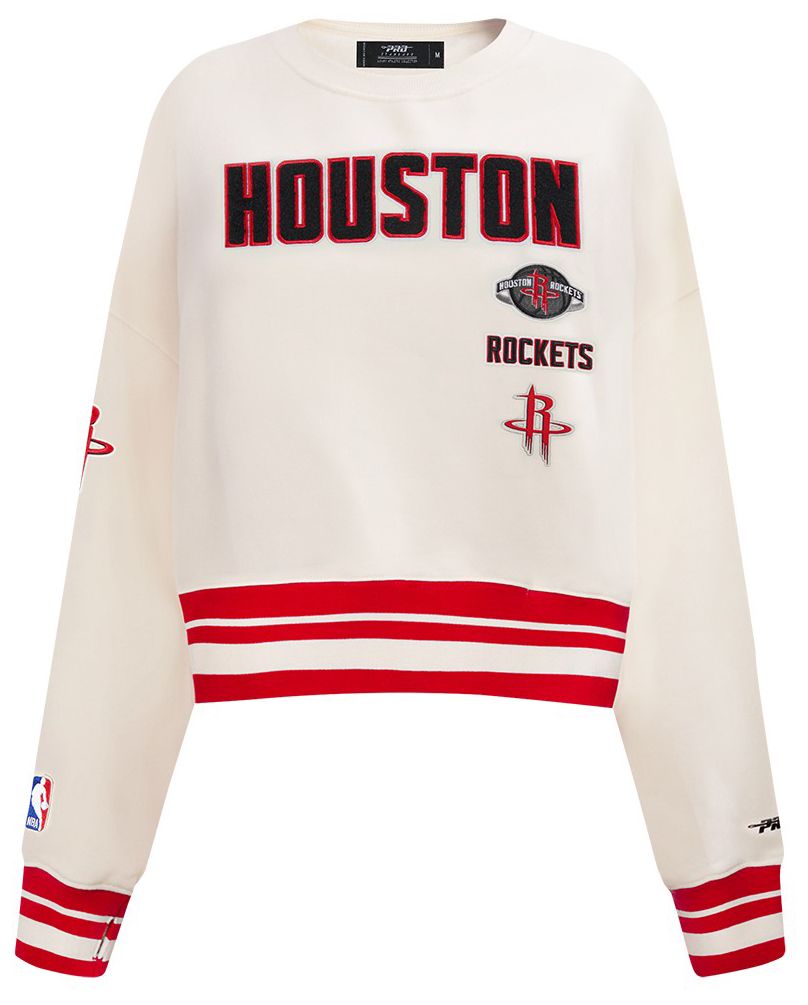 Pro Standard Women's Houston Rockets Off White Retro Classic Fleece Crewneck Sweatshirt product image