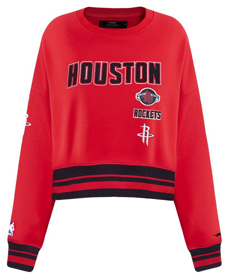 Pro Standard Women's Houston Rockets Red Retro Classic Fleece Crewneck Sweatshirt product image
