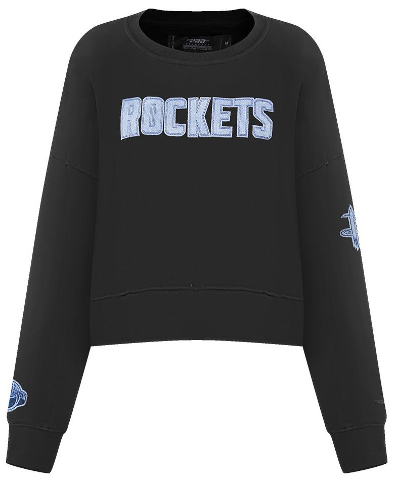 Pro Standard Women's Houston Rockets Black Varsity Blues Fleece Crewneck Sweatshirt product image