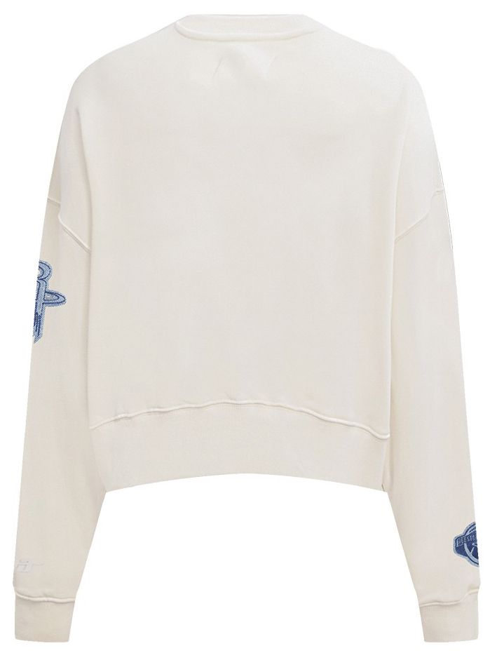 Pro Standard Women's Houston Rockets Linen Varsity Blues Fleece Crewneck Sweatshirt product image