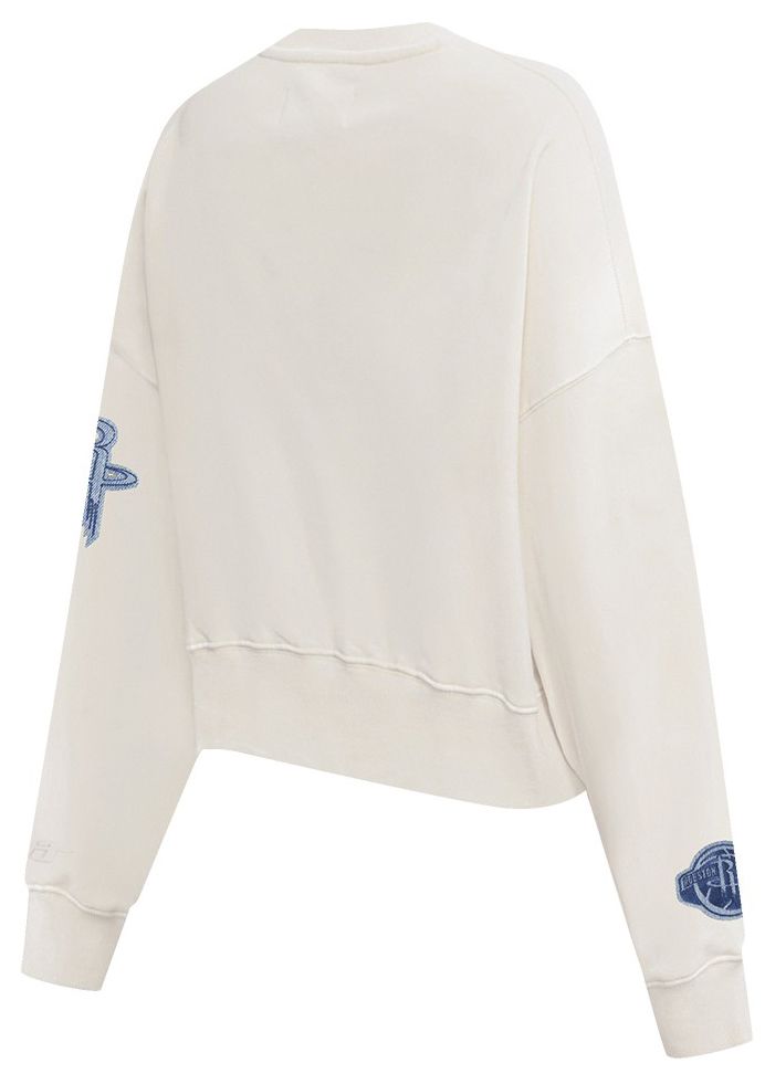 Pro Standard Women's Houston Rockets Linen Varsity Blues Fleece Crewneck Sweatshirt product image