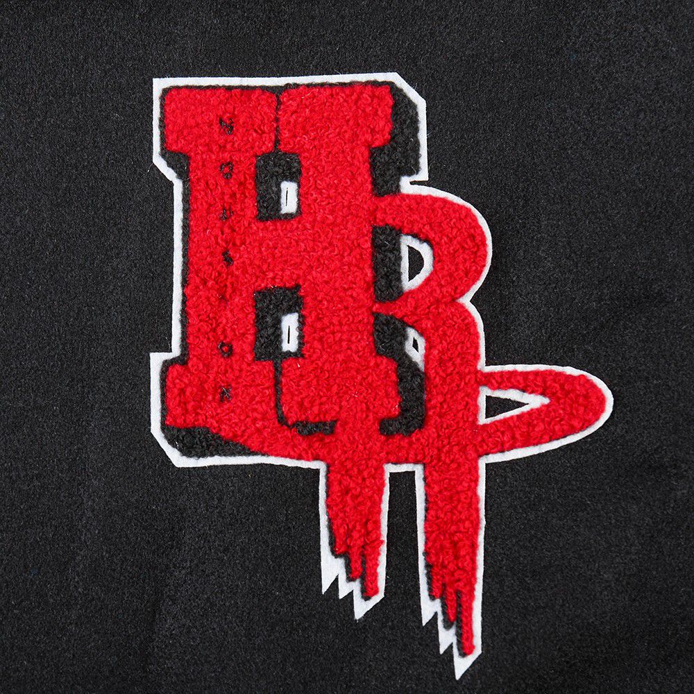 Pro Standard Women's Houston Rockets Black Classic Rib Wool Varsity Jacket product image