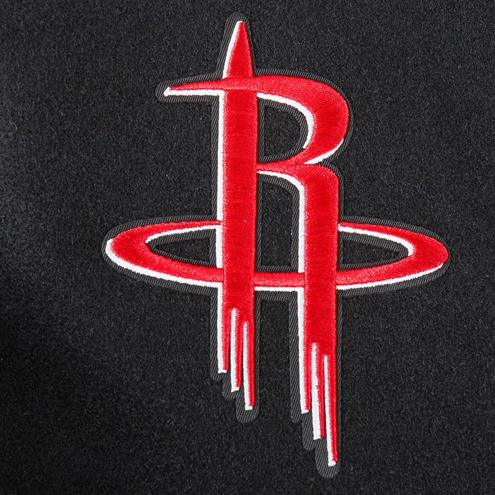 Pro Standard Women's Houston Rockets Black Classic Rib Wool Varsity Jacket product image