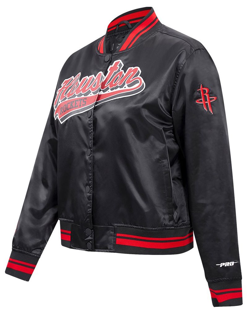 Pro Standard Women's Houston Rockets Black Script Tail Satin Jacket product image