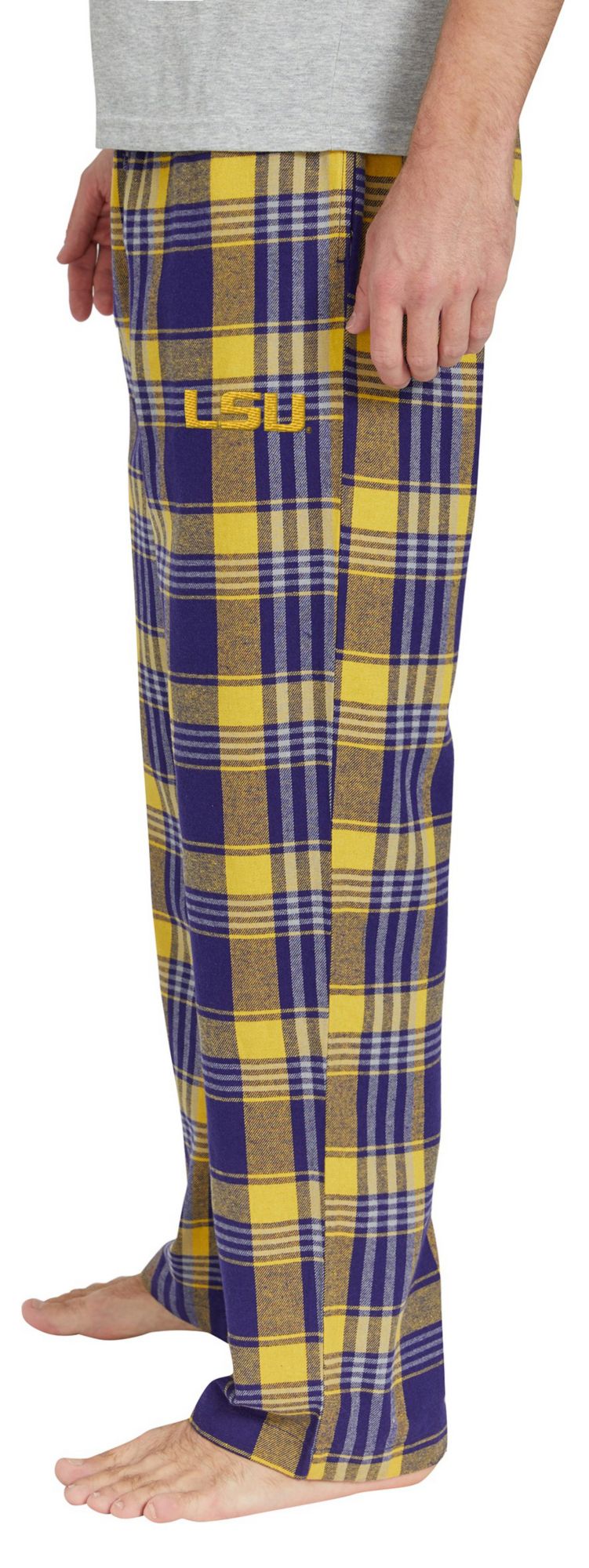 College Concepts Men's LSU Tigers Plaid Regional Logo Flannel Pants
