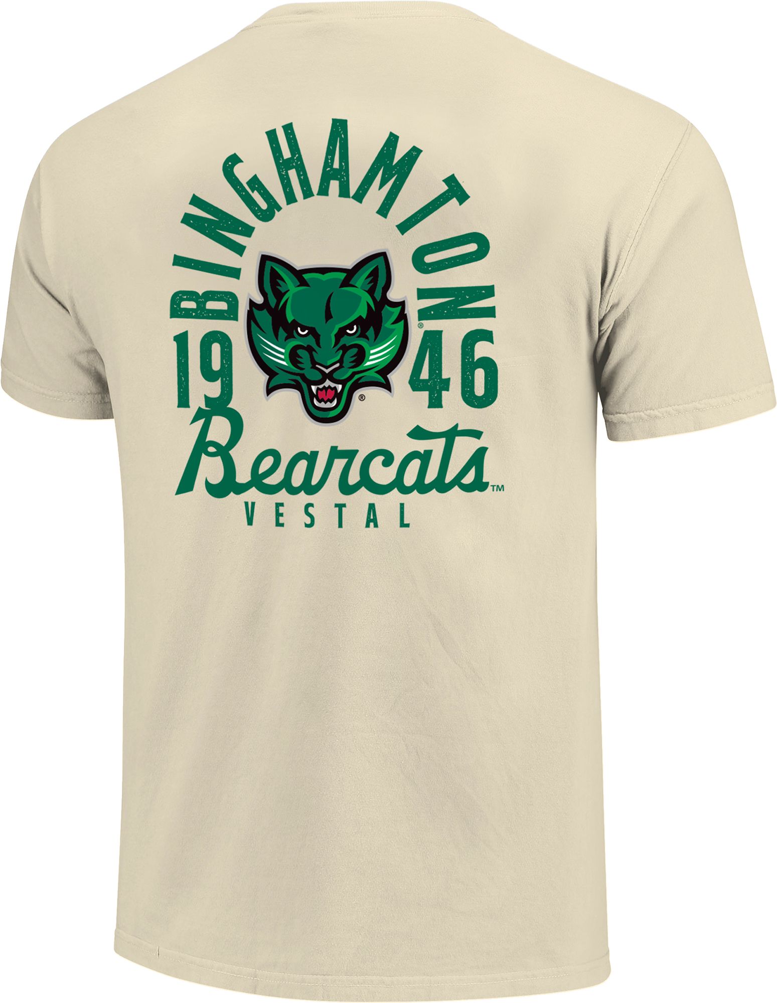 Image One Men's Binghamton Bearcats Ivory Mascot Overlay T-Shirt product image