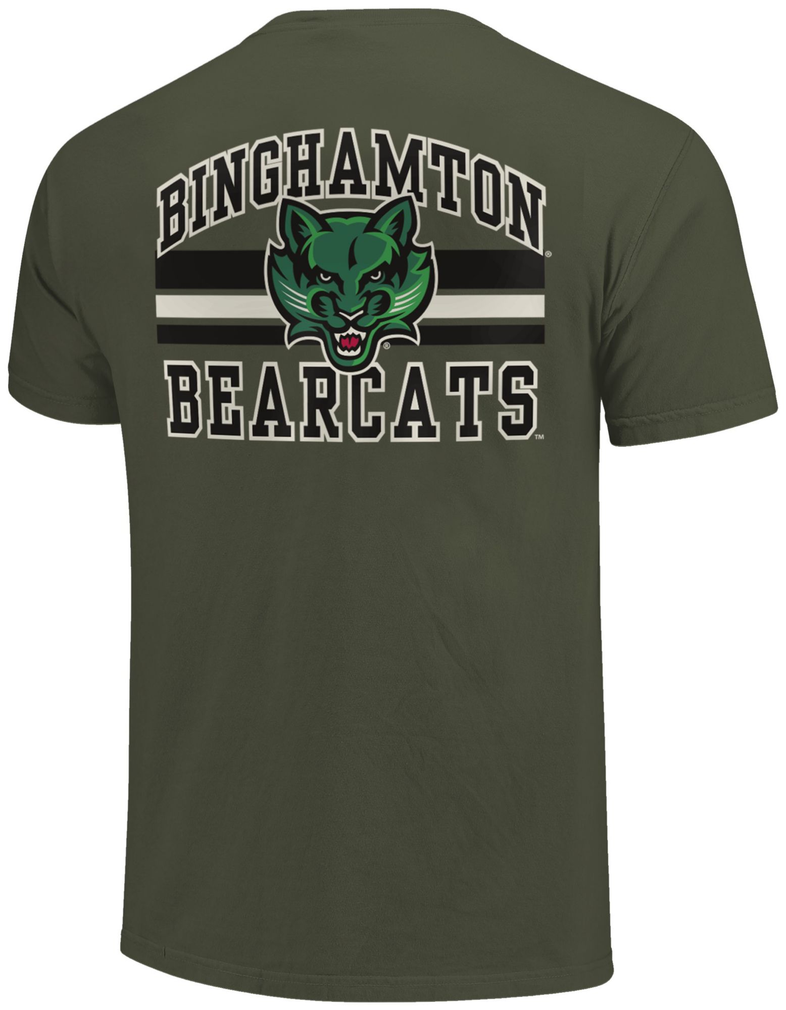Image One Men's Binghamton Bearcats Hemp Mascot Arched Short Sleeve T-Shirt product image