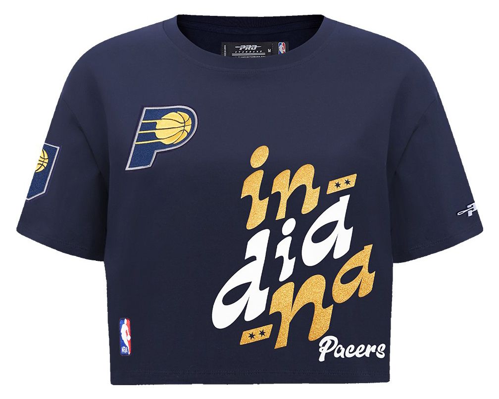 Pro Standard Women's Indiana Pacers Navy Wordplay Boxy T-Shirt product image