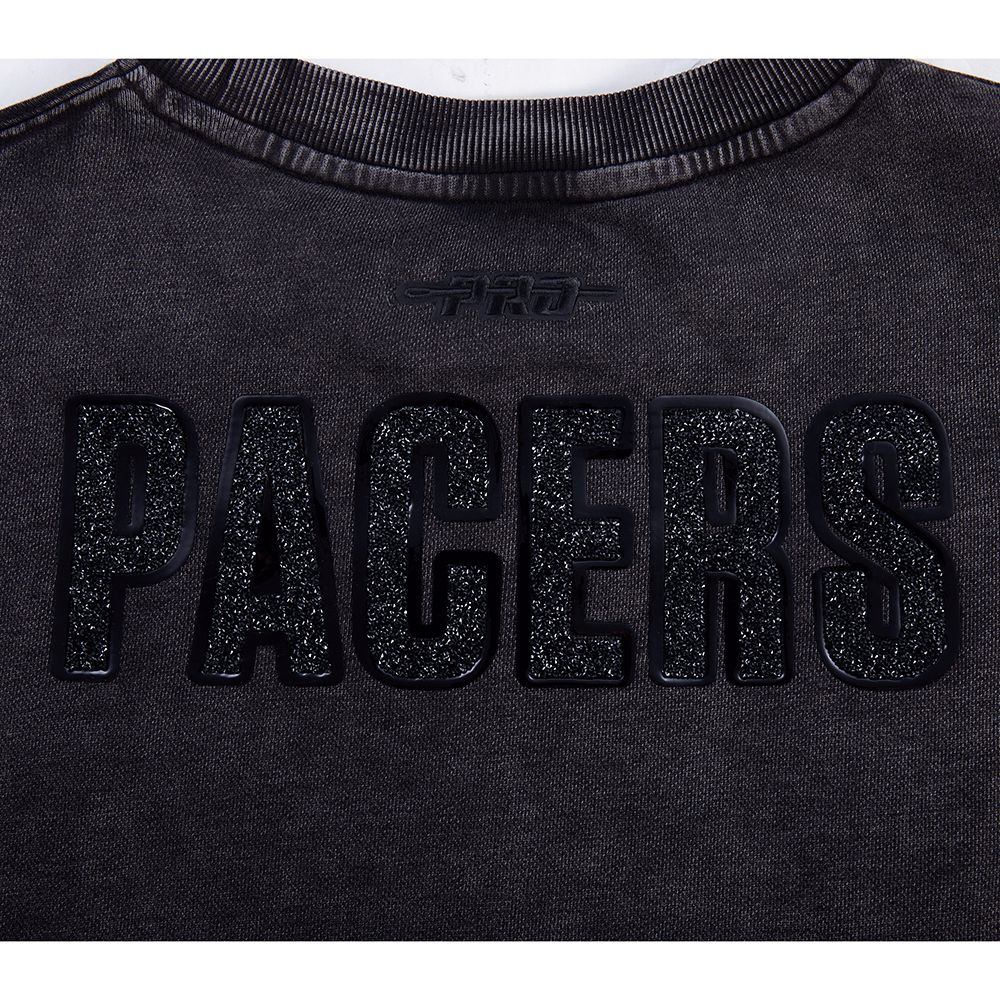 Pro Standard Women's Indiana Pacers Black Crystalline Cropped Sweatshirt product image