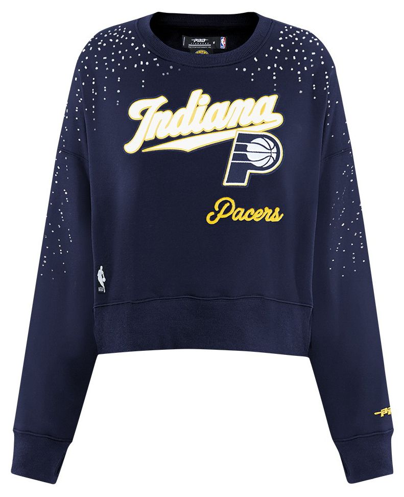 Pro Standard Women's Indiana Pacers Navy Legacy Fleece Crewneck Sweatshirt product image