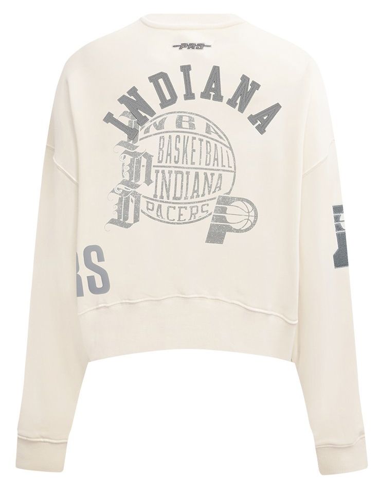 Pro Standard Women's Indiana Pacers Off White Street Team Crewneck Sweatshirt product image