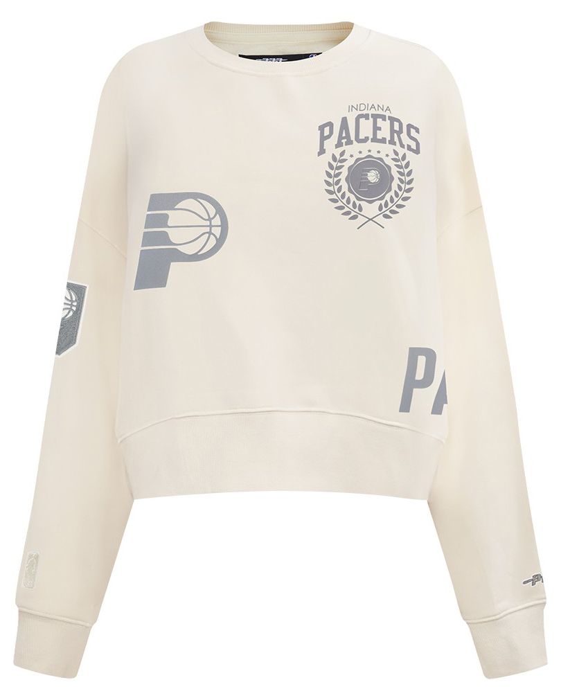 Pro Standard Women's Indiana Pacers Off White Street Team Crewneck Sweatshirt product image