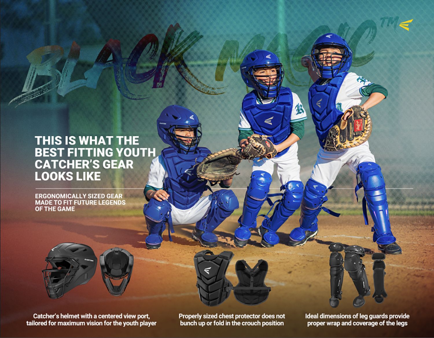Easton Youth (6-9) Black Magic 3.0 Catcher's Set product image