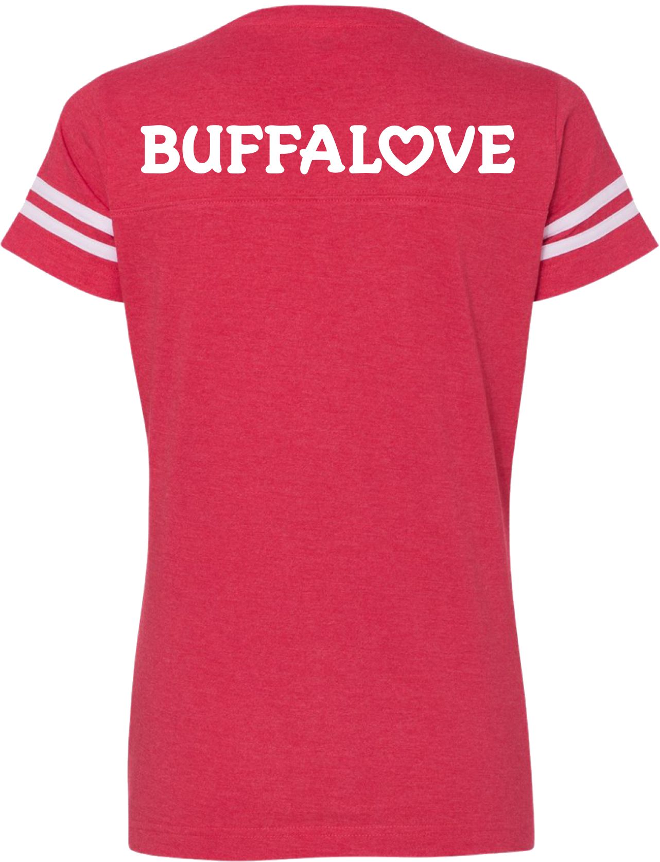 BuffaLove Women's Jersey Red V-Neck T-Shirt product image