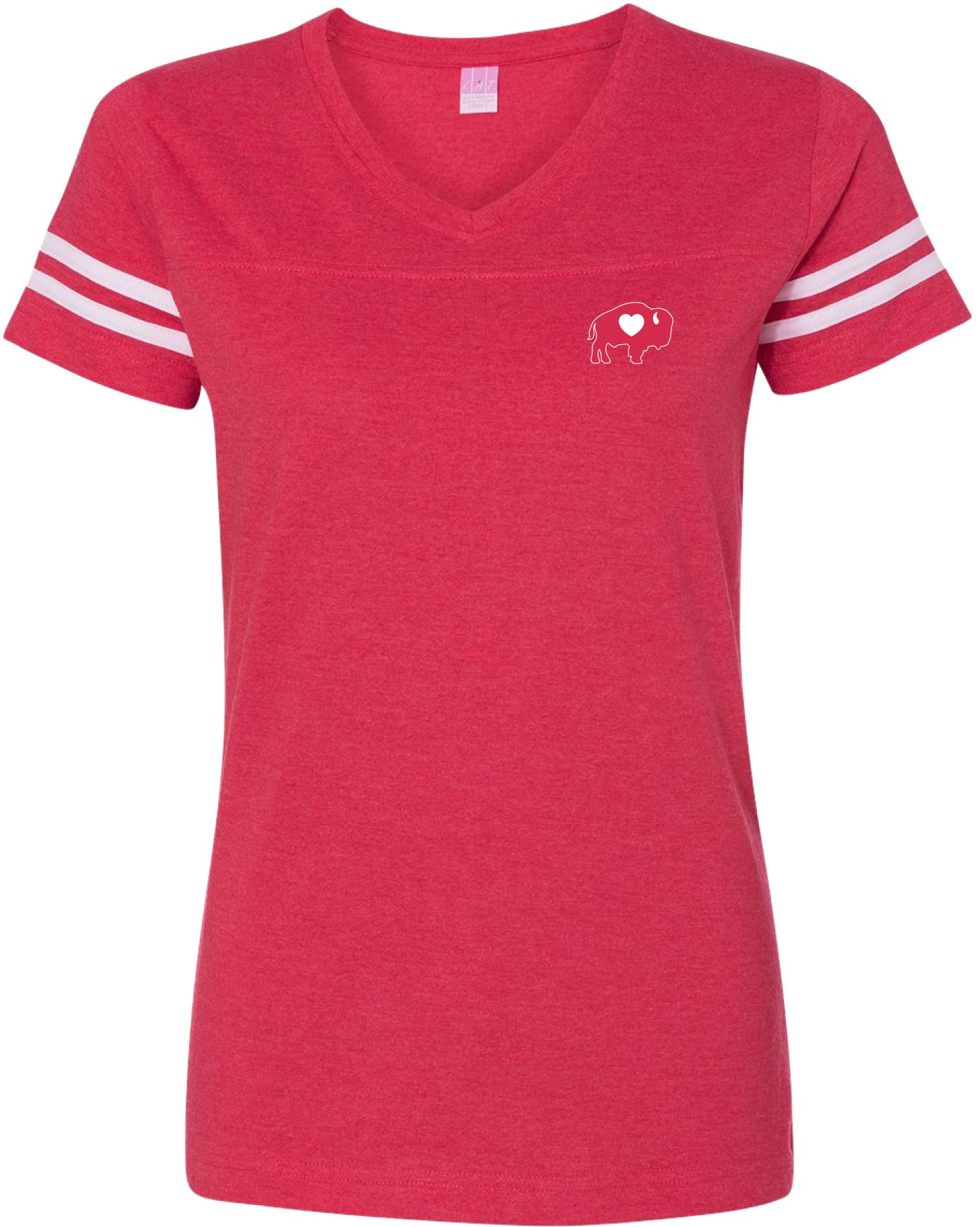 BuffaLove Women's Jersey Red V-Neck T-Shirt product image