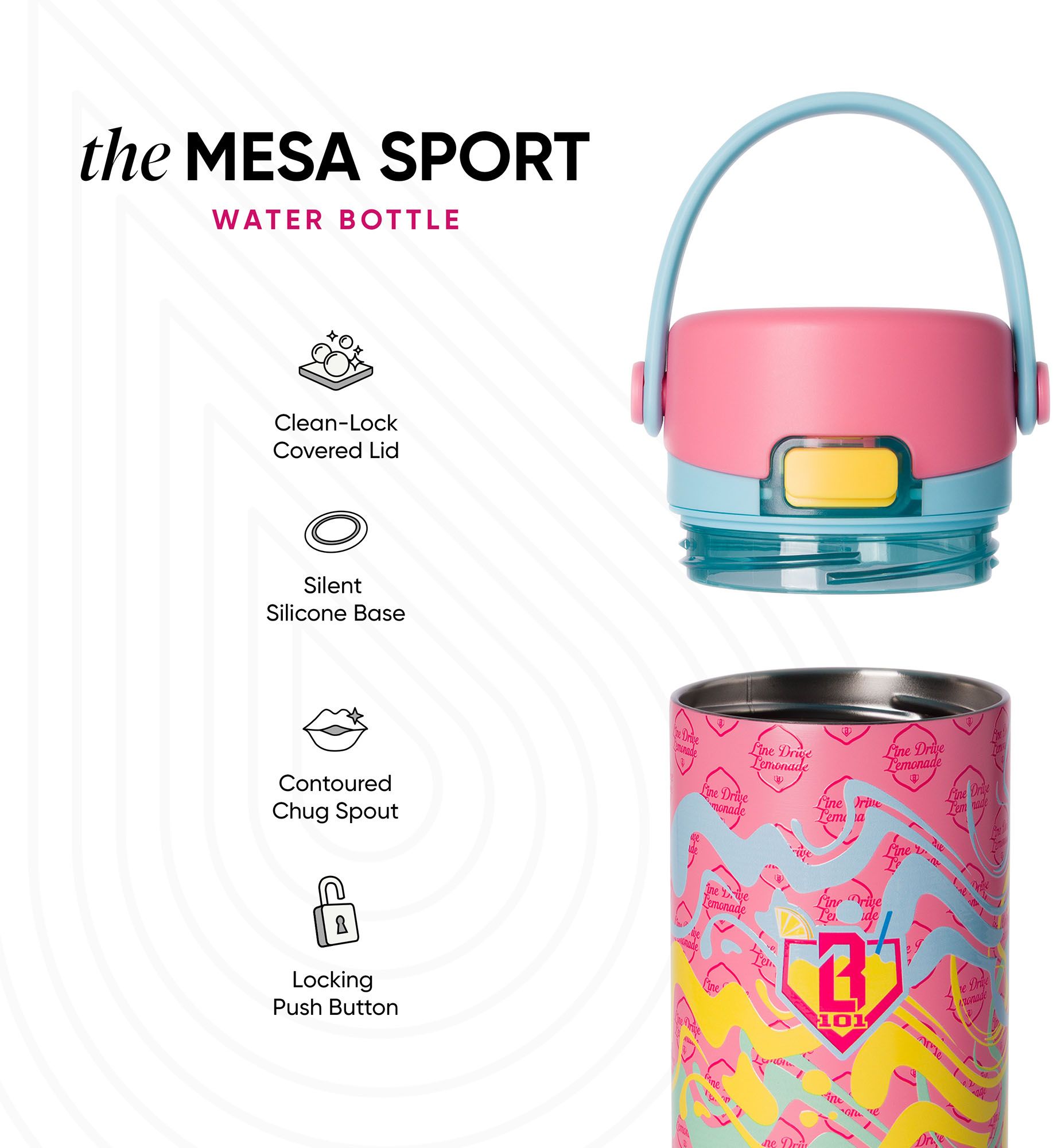 Baseball Lifestyle 101 16oz Mesa Loop Straw Lid Bottle product image
