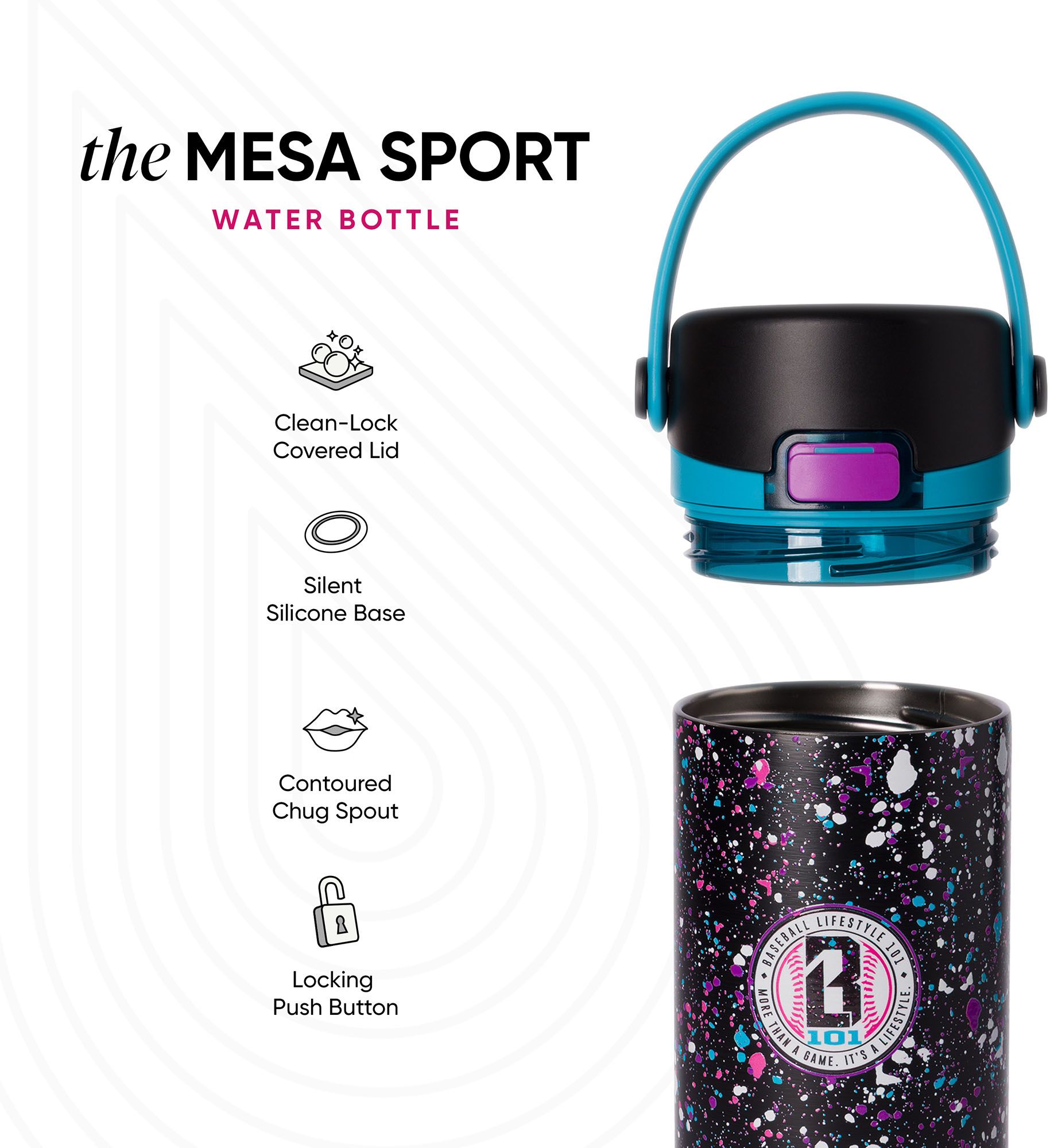 Baseball Lifestyle 101 16oz Mesa Sport Chug Lid Bottle product image