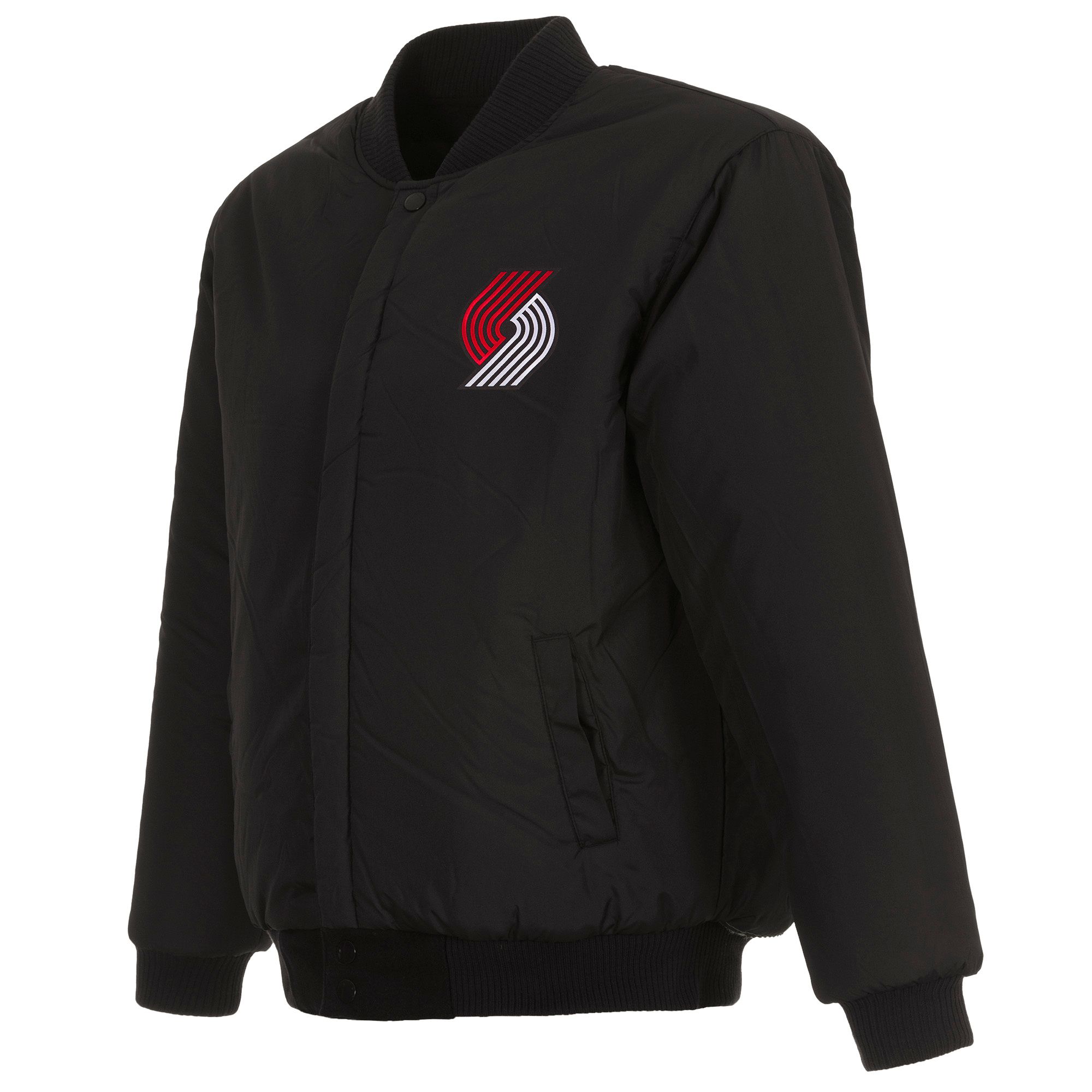 JH Design Men's Portland Trail Blazers Black Reversible Wool Jacket product image