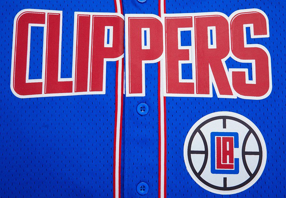 Pro Standard Men's Los Angeles Clippers Blue Classic Mesh Button Down Shirt product image