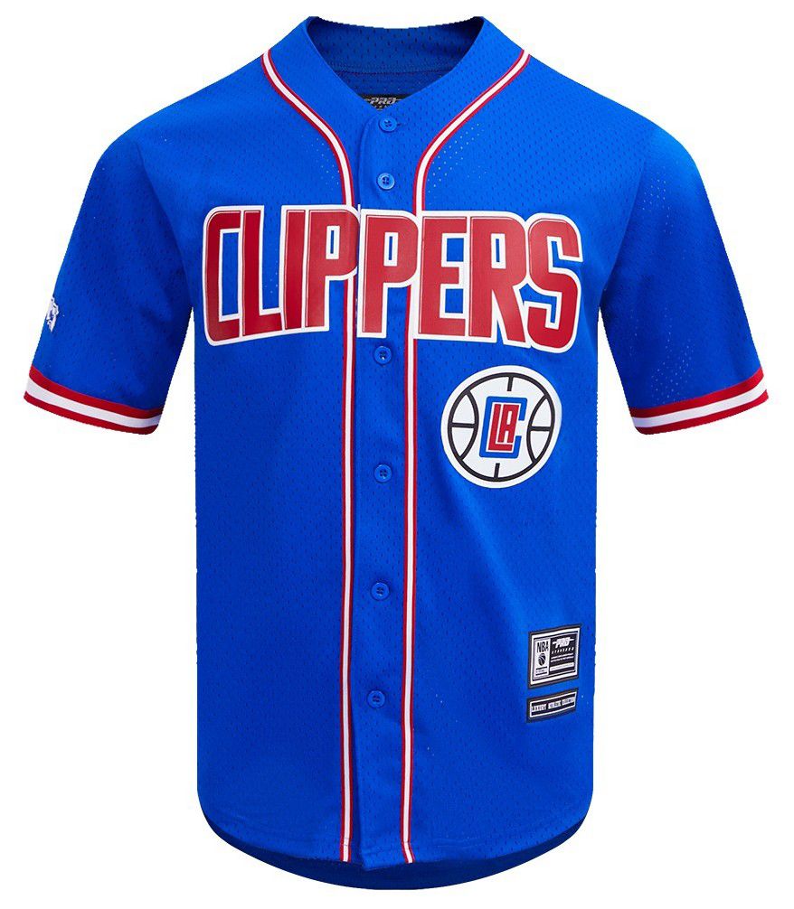 Pro Standard Men's Los Angeles Clippers Blue Classic Mesh Button Down Shirt product image