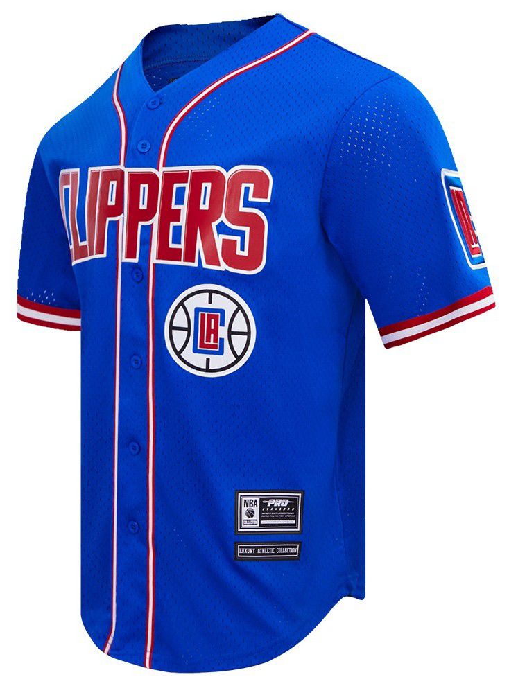 Pro Standard Men's Los Angeles Clippers Blue Classic Mesh Button Down Shirt product image