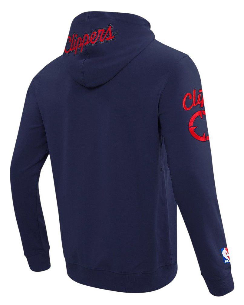 Pro Standard Men's Los Angeles Clippers Navy Classic Chenille Full-Zip Hoodie product image
