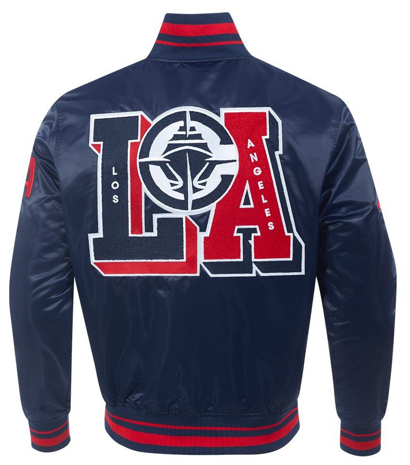 Pro Standard Men's Los Angeles Clippers Navy Mash Up Rib Satin Jacket product image