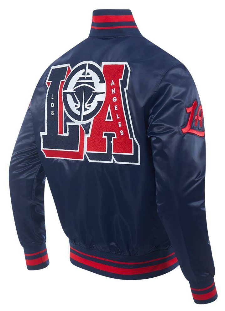Pro Standard Men's Los Angeles Clippers Navy Mash Up Rib Satin Jacket product image
