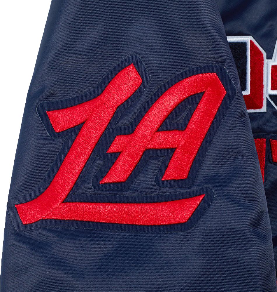 Pro Standard Men's Los Angeles Clippers Navy Mash Up Rib Satin Jacket product image