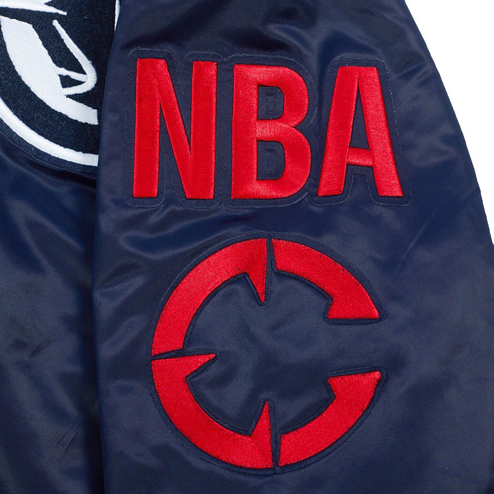 Pro Standard Men's Los Angeles Clippers Navy Mash Up Rib Satin Jacket product image