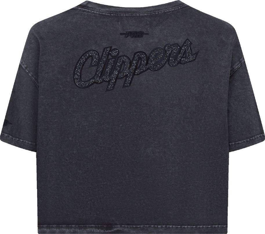 Pro Standard Women's Los Angeles Clippers Black Crystalline Boxy Cropped T-Shirt product image