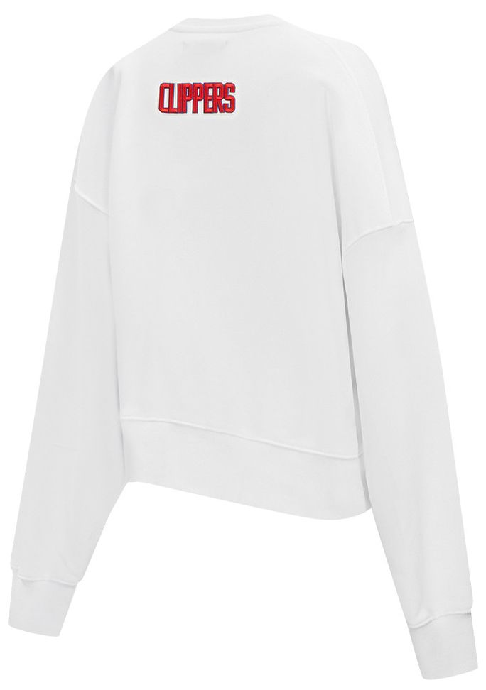 Pro Standard Women's Los Angeles Clippers White Classic Fleece Crewneck Sweatshirt product image