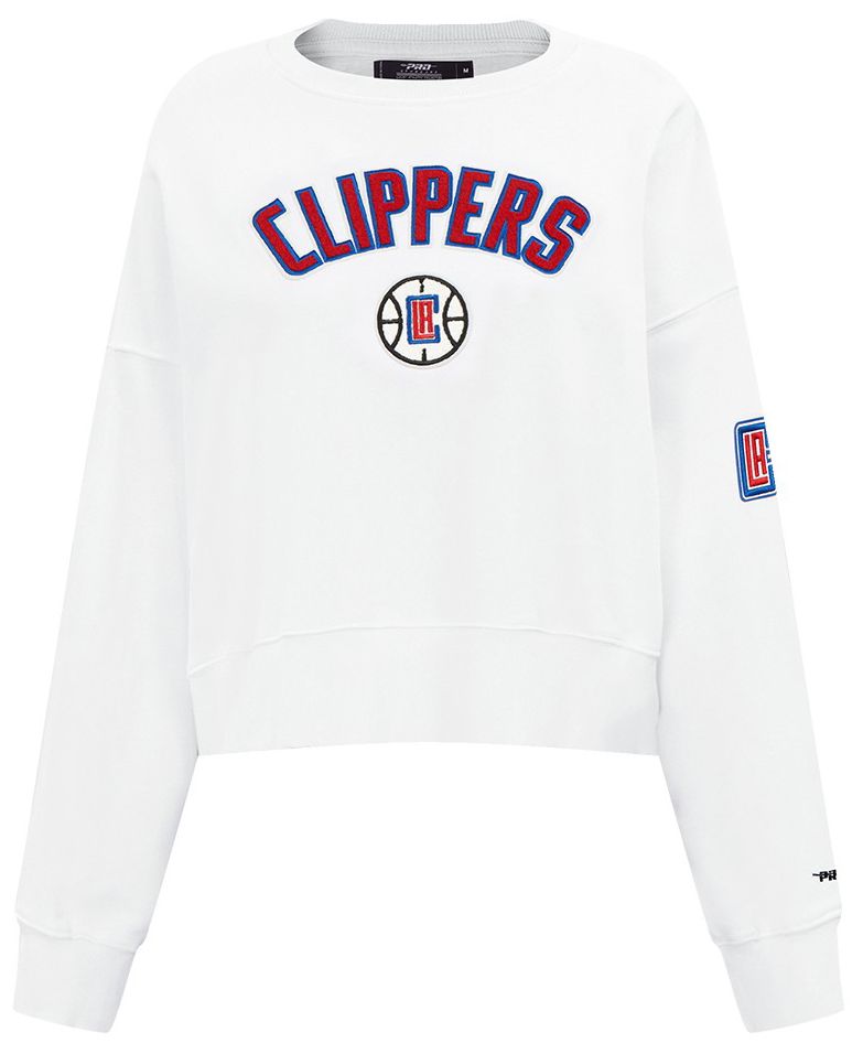 Pro Standard Women's Los Angeles Clippers White Classic Fleece Crewneck Sweatshirt product image