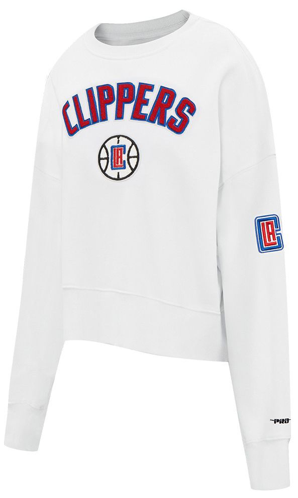 Pro Standard Women's Los Angeles Clippers White Classic Fleece Crewneck Sweatshirt product image
