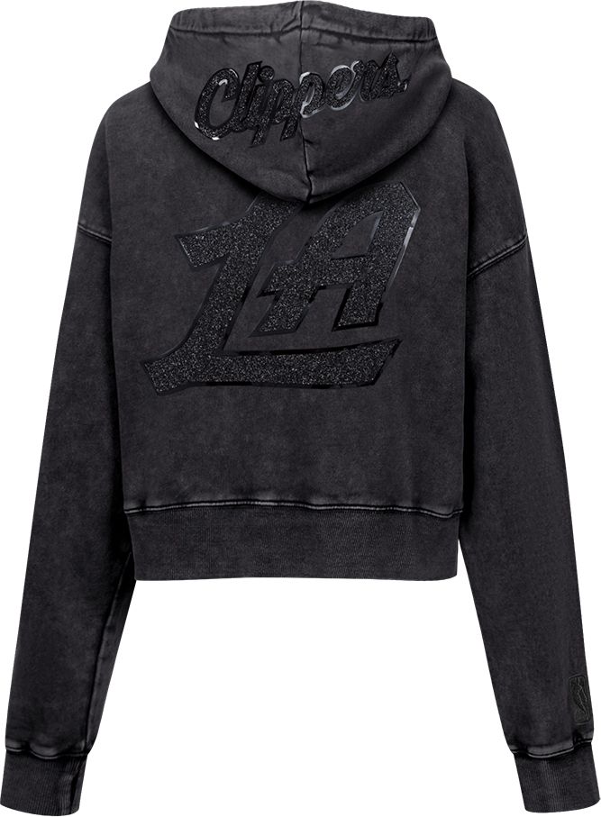 Pro Standard Women's Los Angeles Clippers Black Crystalline Cropped Pullover Hoodie product image