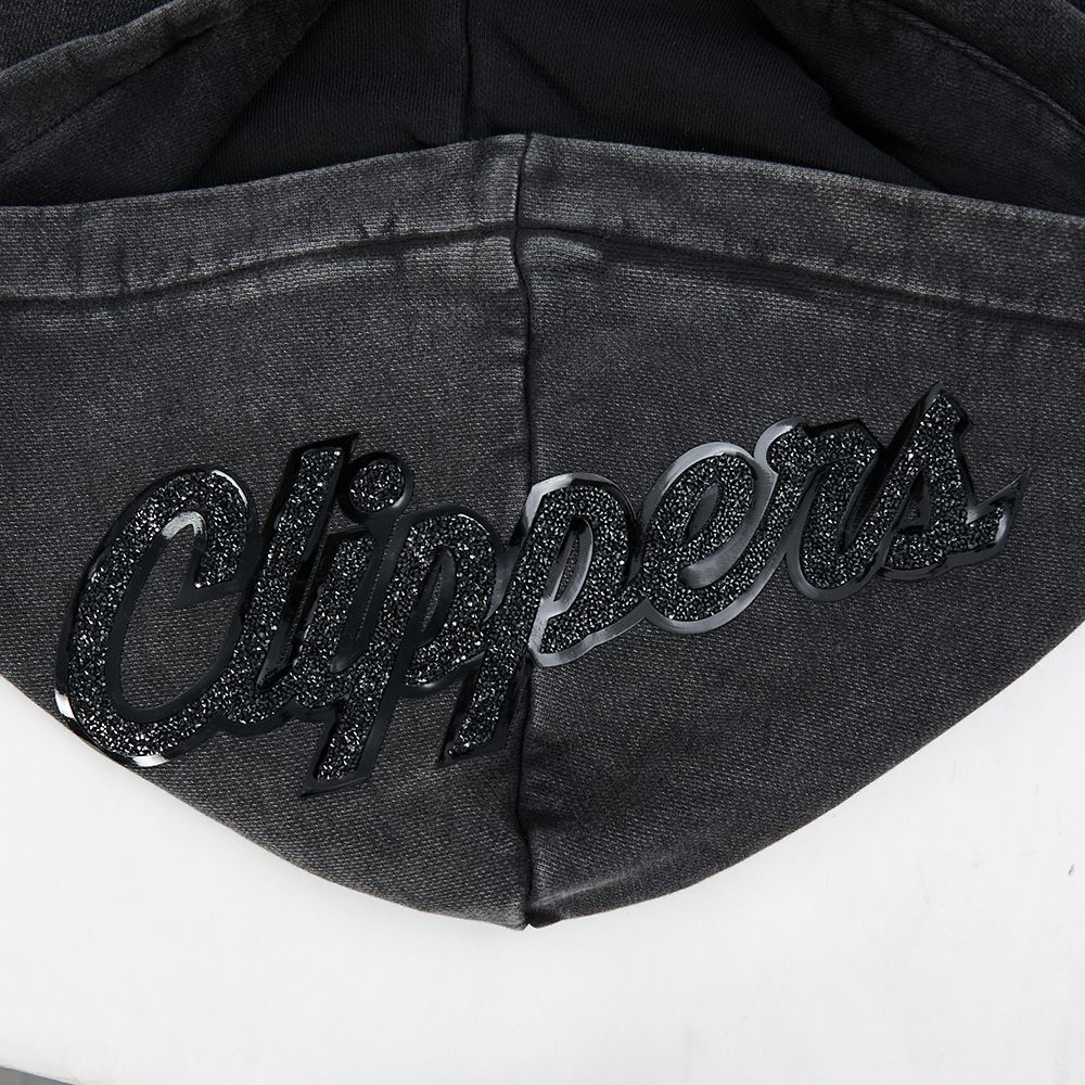 Pro Standard Women's Los Angeles Clippers Black Crystalline Cropped Pullover Hoodie product image