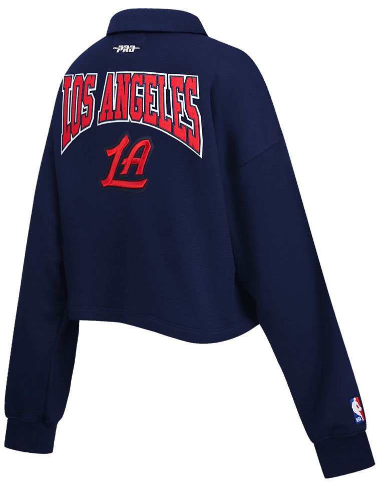 Pro Standard Women's Los Angeles Clippers Navy Crest Emblem Long Sleeve Polo product image