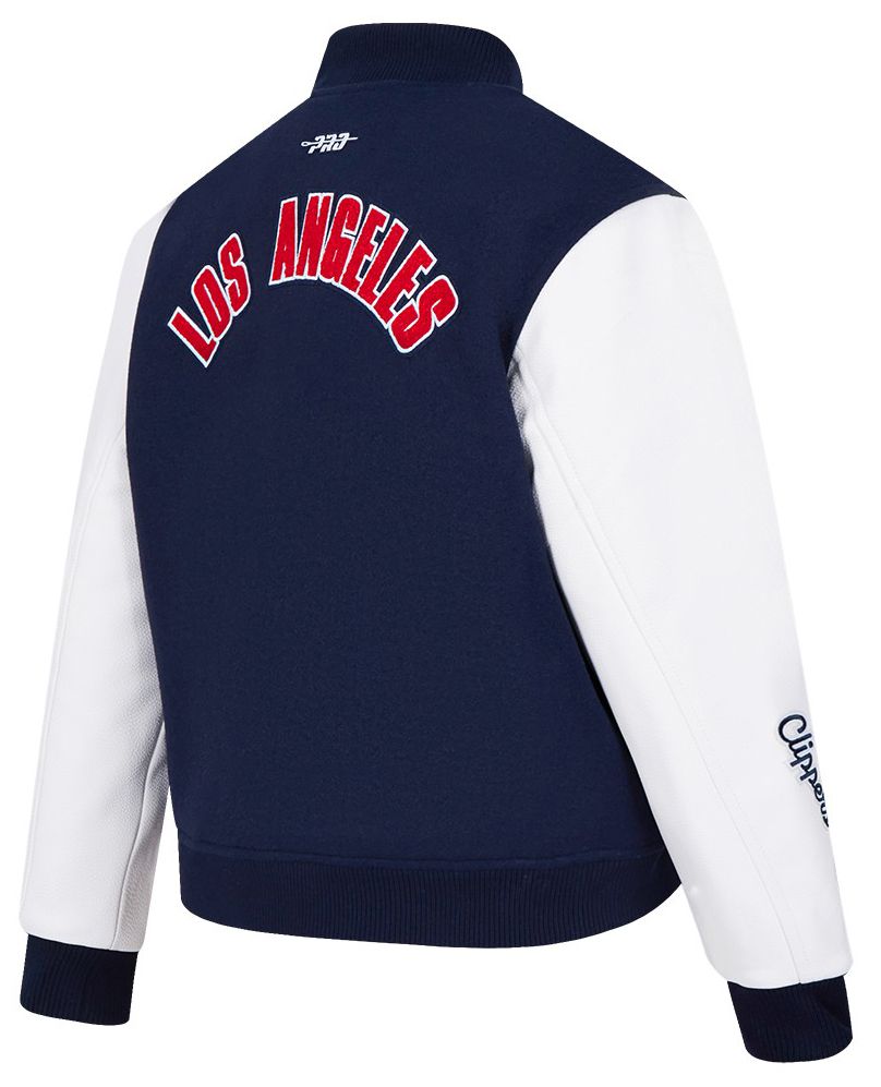 Pro Standard Women's Los Angeles Clippers Navy Classic Wool Varsity Jacket product image
