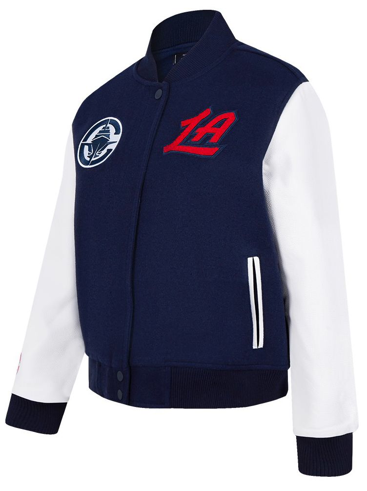 Pro Standard Women's Los Angeles Clippers Navy Classic Wool Varsity Jacket product image
