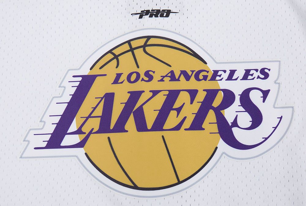 Pro Standard Men's Los Angeles Lakers White Script Tail Mesh Button Down Shirt product image